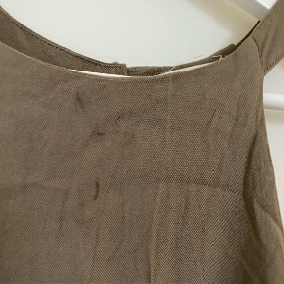 Altar’d State Tank Top Olive Green Frayed Hem Button Back Halter Neck Small Knit - Picture 3 of 9